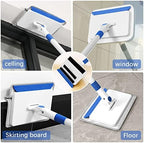 Baseboard Cleaner Tool with Handle, Wall Cleaner with Extendable Long Handle ,Door Frame Cleaning Tool Including 4 Reusable Cleaning Pads. Quick Clean Baseboard Cleaning, Ceiling and Wall. - Image 7