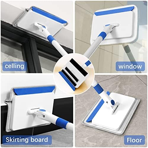 Baseboard Cleaner Tool with Handle, Wall Cleaner with Extendable Long Handle ,Door Frame Cleaning Tool Including 4 Reusable Cleaning Pads. Quick Clean Baseboard Cleaning, Ceiling and Wall. - Image 7