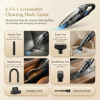 Handheld Vacuum Cordless, 25000Pa Powerful Suction Car Vacuum Portable Cordless with 8000mAh Battery & LED Light, Hand Held Vacuum Rechargeable with HEPA Filters, Home, Car Seats, Pet Hair Blue - Image 4