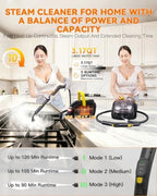 GLAMMAGIC Steam Cleaner with Mop, 3 Level Adjustable Handle, 25 Accessories - Image 3