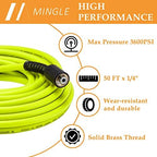 M MINGLE Pressure Washer Hose 50 FT x 1/4", M22 14mm Fittings, 3600 PSI - Image 2
