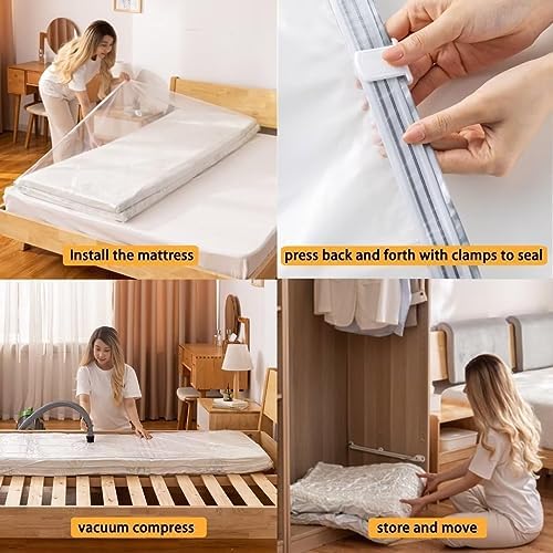 Twin Mattress Vacuum Bag with 2 bands, 94.5 x 47.2 in, Moving and Storage - Image 4