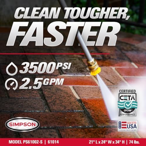 Simpson PowerShot 3500 PSI Gas Pressure Washer, 2.5 GPM, Honda GX200 Engine - Image 2