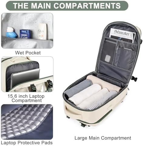 coofay Large Travel Backpack For Women Men Airline Approved Carry On Backpack Flight Approved Waterproof Sports Luggage Backpack Casual Daypack Hiking Backpack - Image 5