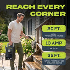 Sun Joe Electric Pressure Washer with Powerful Motor for Cars/Fences/Patios/All Uses, Safety First GFCI Power Cord, Adjustable Spray Wand & Total Stop System, 20-Foot Hose, Black, SPX205E-XT - Image 4