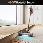 Cordless Vacuum Cleaner, 10-in-1 Lightweight Stick Vacuum with 45mins Runtime, Powerful Suction, LED Touch Screen, Rechargeable Vacuum Cleaners for Home Hardwood Floor Carpet Pet Hair (Gold) - Image 2