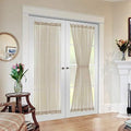 MIULEE Beige 54 Wide and 72 Inches Length French Door Sheer Curtains by MIULEE