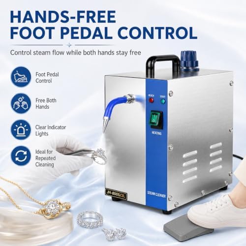 Professional Jewelry Steam Cleaner Machine, High Pressure Stainless Steel Washer For Gold, Silver & Diamonds, Commercial Electric Cleaning Equipment(2L) - Image 5