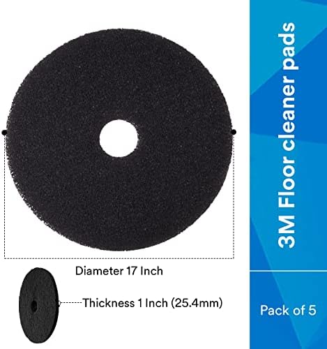 3M Black Stripper Pad 7200, 17 in, 5/Case - Image 2