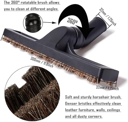 14Pcs Universal Vacuum Attachment Professional Shop Vac Accessories Wet Dry Vacuum Hose Adapter with Hair Brush Extension Wand Flexible Crevice Tool fit 2 1/2" to 1 1/4" and 1 7/8" to 1" Vacuum Hose - Image 4