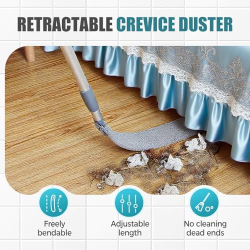 Retractable Gap Dust Cleaner with Microfiber Cloths,Extendable Long Handle Washable Bendable Duster Brush for Cleaning Under Appliances Furniture Couch Fridge - Image 5