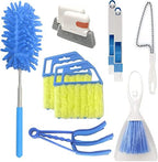 10 Pcs Venetian Window Blind Cleaner Duster Tool Set, Mini Blind Cleaner Duster Brush, Hand Held Air Conditioner Shutters Duster, Dirt Cleaner for Blind, Fan, Air Conditioner, Window Groove Gap (Blue) by Weogot