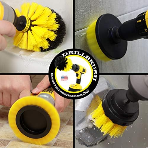 Yellow Drill Brush Attachments for Cleaning Shower, Grout Lines, Bathroom - Image 2