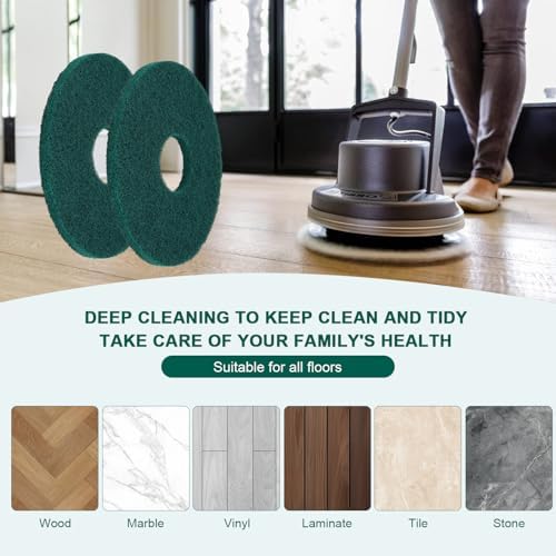 Commercial 12 Inch Floor Machines Pads Compatible with Oreck Orbiter Floor Machine 437053: Microfiber Carpet Bonnet Floor Buffer Polish Cleaning Pads - Image 4