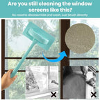 Window Screen Cleaner & Track Cleaning Kit – Mesh Screen Cleaning Brush + 3 Groove Brushes & 6 Replacement Cleaning Cloths – 14.8″ Detachable Long-Reach Handle, Wet & Dry Dual-Use - Image 3