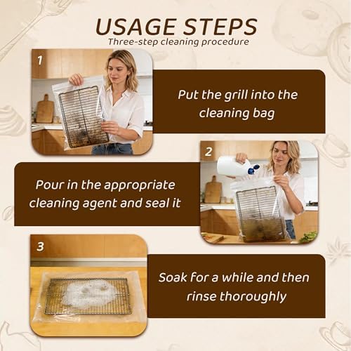 2026 Oven Rack Cleaning Bags, No Scrub Oven Rack Cleaner Bags, Reusable And Leak-Proof, Environmental Friendly, Suitable For Cleaning Of Various Sizes (4PC 15.7 * 23.7IN+19.6 * 27.5IN) - Image 4