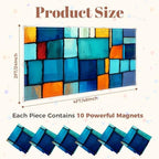 6 Pcs Fluorescent Light Covers for Ceiling Lights Colorful stained glass window Abstract stained glass Art Nouveau Magnetic Decorative Shade Filters 4x2 ft for Classroom Office Hospital Decor - Image 2