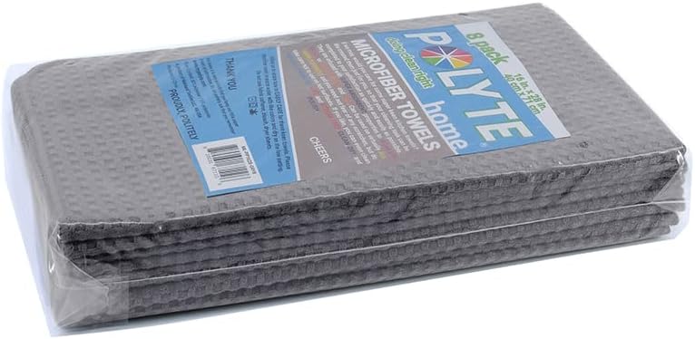 POLYTE 380 GSM Microfiber Waffle Kitchen Dish Tea Towel, 16x28 in, 8 Pack - Image 5