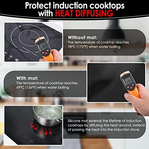 KitchenRaku Large Translucent Induction Cooktop Protector Mat, 20.4x30.7in - Image 5