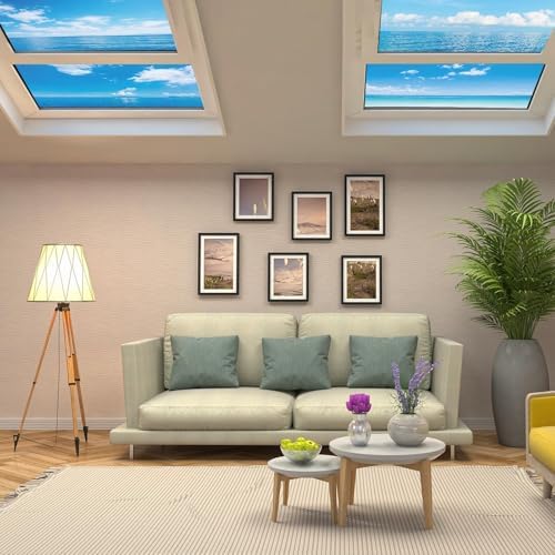 8 Pcs Fluorescent Light Covers with 80 Magnets Decorative for Classroom Ceiling Lights 4 x 2 Feet Magnetic Light Covers Filter Easy Install for Office Hospitals & Home Drop Ceiling Supplies (Sea) - Image 6