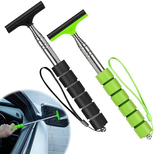 Side Mirror Squeegee, 2 PCS Car Mirror Squeegee, Retractable Car Rearview Mirror Wiper for All Vehicles, Universal Automotive Accessories by GUBCUB