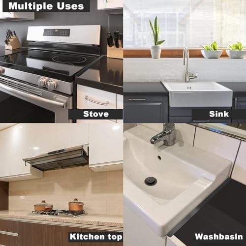 Stove Gap Covers - Stainless Steel, Stove Gap Filler | Oven Gap Cover | Heat Resistant & Easy To Clean Stove Counter Gap Cover | Gaps Filler Between Stove and Counter Guard (Black, 23.5"L, 0.9" W) - Image 6