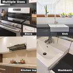 Stove Gap Covers - Stainless Steel, Stove Gap Filler | Oven Gap Cover | Heat Resistant & Easy To Clean Stove Counter Gap Cover | Gaps Filler Between Stove and Counter Guard (Black, 23.5"L, 0.9" W) - Image 6