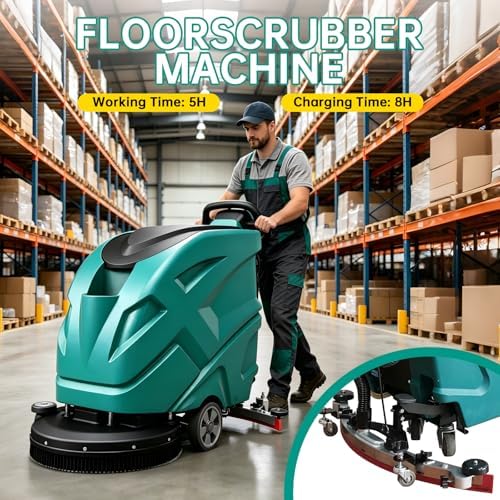 Commercial Floor Scrubber Machine, 21" Cleaning Width, 32.6" Suction Width, 15.9 Gallon Solution Tank, 15.9 Gallon Recovery Tank, 32000 Sqft/h, 5.5 Hours Runtime - Image 5