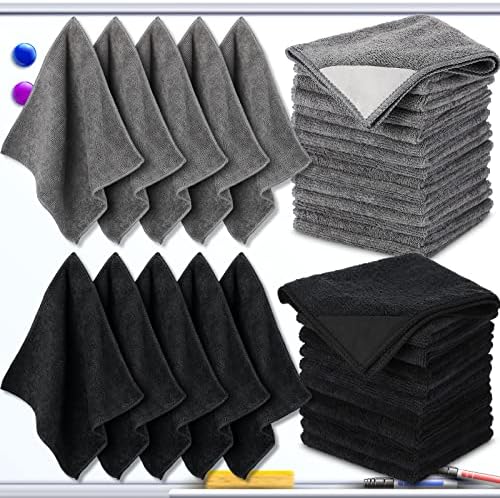 Tudomro 30 Pcs Magnetic Microfiber Cleaning Cloth, Black, Gray by Tudomro
