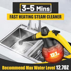 Pressurized Handheld Steam Cleaner with 10pcs Accessories & Safety Lock, Multi-Purpose & Powerful Home Use Steamer for Cleaning, Car, Bathroom, Shower, Upholstery, Grout, Window (Black) - Image 4