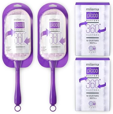 milema Picco 360 Double-Sided Duster, Purple, 2 Short Handles, 26 Refills by Unknown