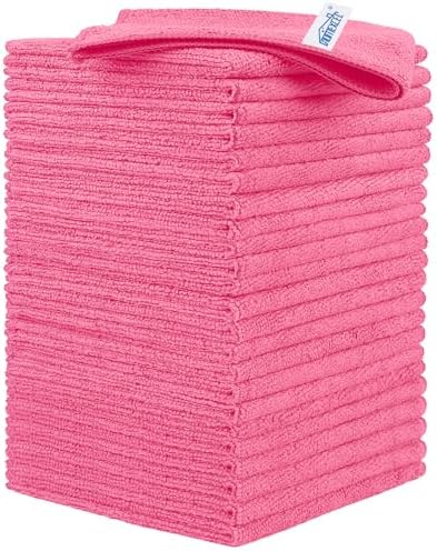 HOMEXCEL 24PK Microfiber Cleaning Cloth, Cleaning Rag for Home, 11.5x11.5in by HOMEXCEL