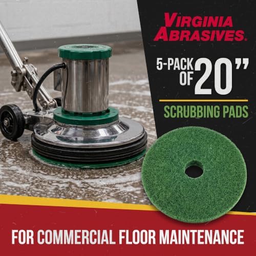 Green Floor Maintenance Pads, Deep Cleaning & Light Stripping, 20", 5-Pack - Image 4