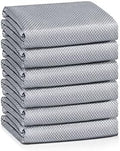 Streak Free Lint Free Microfiber Window Cleaning Cloth,Best Glass Car Shiny Wipes Mirror Shower Cleaning Cloth, Miracle Cloths for Glasses,Stainless Steel,Wine Glass Polishing Towels,Pack of 6,Grey by VPMURUGA
