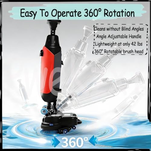 17" Commercial Floor Scrubber, 17" Floor Machine Efficient Cleaning,Carpet Extractor Power Scrub Brush,Walk-Behind Commercial Cleaning Machine, for Home, Office & Bathroom Gray - Image 3