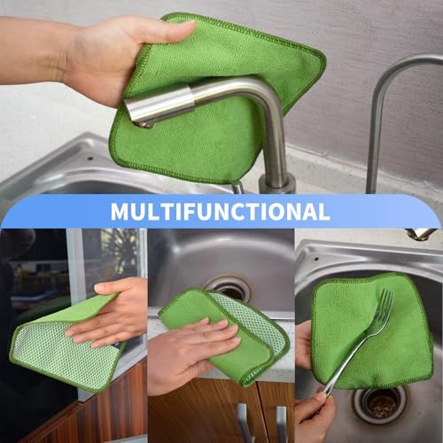 KinHwa Dish Cloths for Washing Dishes with Scrub Side, Microfiber Dish Rags - Image 5
