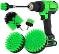 Grip 4 pc Power Drill Cleaning Brush Set - Bathroom Surfaces, Tub, Shower, Tile, Grout - Power Scrubber - Flat & Dome Brushes - Quick Change by GRIP