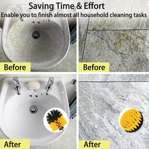 8 Pack Drill Brush Attachment Set,1/4in Power Scrubber Brush + Extend Long Rod, Power Cleaning Scrub Brush for Bathroom, Tub, Tile, Floor, Grout, Boat(White) - Image 7