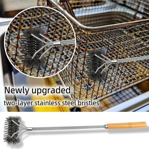 3 Pieces Fryer Cleaning Tools, Stainless Steel Deep Fryer Cleaning Brush - Image 4