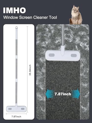 IMHO Cleaning Brush for Window Screen, Screen Cleaner Tool, 2 in 1 Mesh Screen Cleaning Brush, Small Brush for Patio, Door, Porch Screens, White &Grey Brush Cleaners for Screen - Image 4