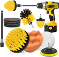10Pcs Drill Brush Attachment Set, Drill Scrubber Brush Kit Include Scrub Pads, Drill Cleaning Brush Attachment Set for Bathroom, Tub, Tile,Floor, Grout, Boat by chicarry