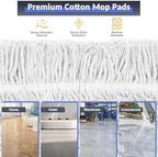 36" Commercial Industrial Dust Mop for Floor Cleaning with Replacement Mop Pads, Heavy Duty Wet Dry Large Mops for Cleaning Floor Office Garage Hardwood Warehouse Factory Mall (Blue, 36 inch mop) - Image 5