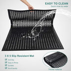 Anti Fatigue Rubber Mats - 2 Pack Restaurant Kitchen Non-Slip Bar Floor Entry Door Drainage Mats - Indoor/Outdoor Use - 36 x 60 Inches - Image 3