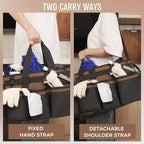 SCAVATA Wearable Cleaning Caddy, Cleaning Caddy Supplies Organizer with Handle & Shoulder Straps for Housekeepers, Under Sink & Car Cleaning Tool Organizers Bag with 4 Foldable Divider (Brown) - Image 6