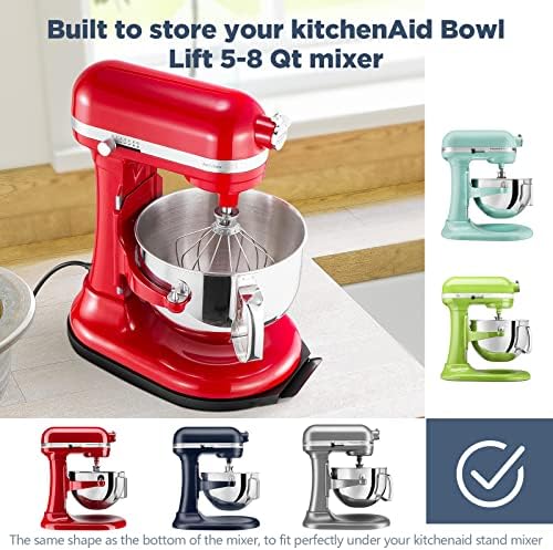 Mixer Sliding Tray for KitchenAid 5-8 Qt Bowl-lift Stand Mixer - Metal Rolling Tray Kitchen Countertop Appliance Slider Storage Moving Caddy with Wheel for Kitchen Aid 5-8 Qt Mixer - Image 4