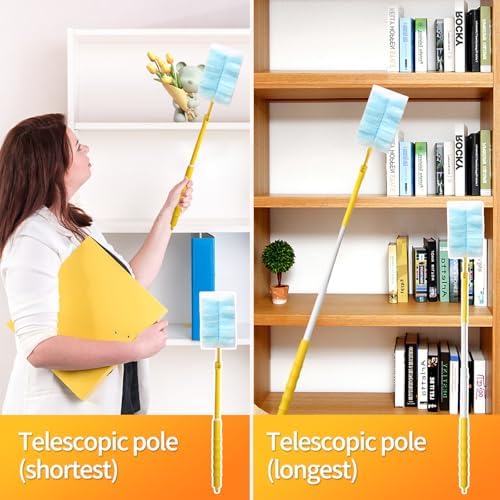 60 Count Electrostatic Duster Refills Compatible with Swiffer Duster,Multi-Surface Dusting Refills,Microfibre Dusters for Cleaning with 1Pcs Retractable Handle,Unscented - Image 5