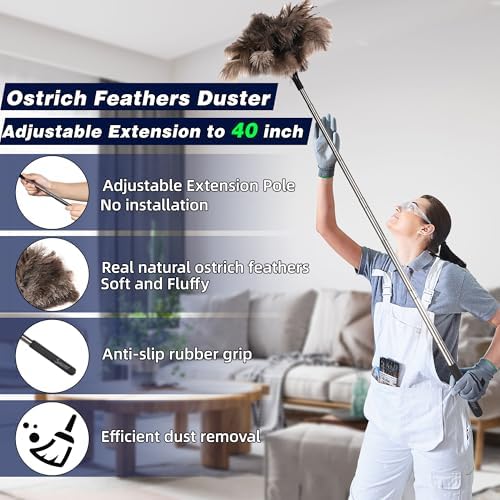 Soarer Extendable Ostrich Feather Duster,40inch,Handle Duster for Cleaning - Image 2