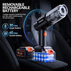 Car Vacuum Portable Cordless, 50000Pa High Power Brushless Motor, Rechargeable Handheld Vacuum with 2 Batteries & Charger, 6-in-1 Vacuum Cleaners for Home, Pet Hair & Keyboard, Ink Black - Image 3