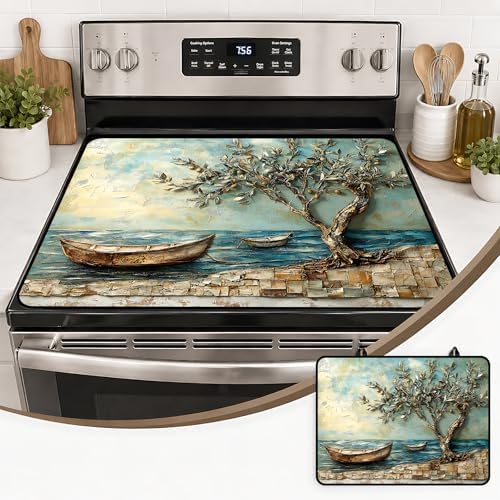 Stove Top Cover,28.5"L x 20.9"W,Heat Resistant Cooktop Protector Mat by seewan
