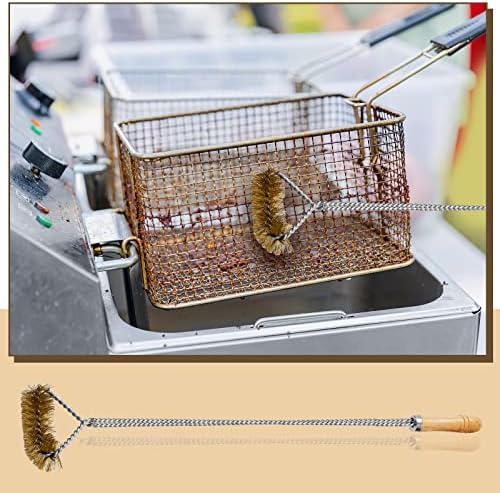 Nuenen 3 Pieces Fryer Cleaning Tools Including L Shaped Fryer Cleaning Brush, Deep Cleanout Rod and Long Handle Basket Brush, Good to 750f for Restaurant Accessories - Image 5